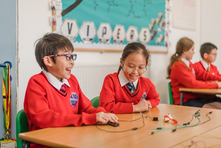 Students in a science lesson